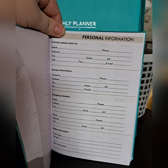 New 2pc aqua turquoise planner / journal set 2023 weekly & monthly - Picture 2 of 11